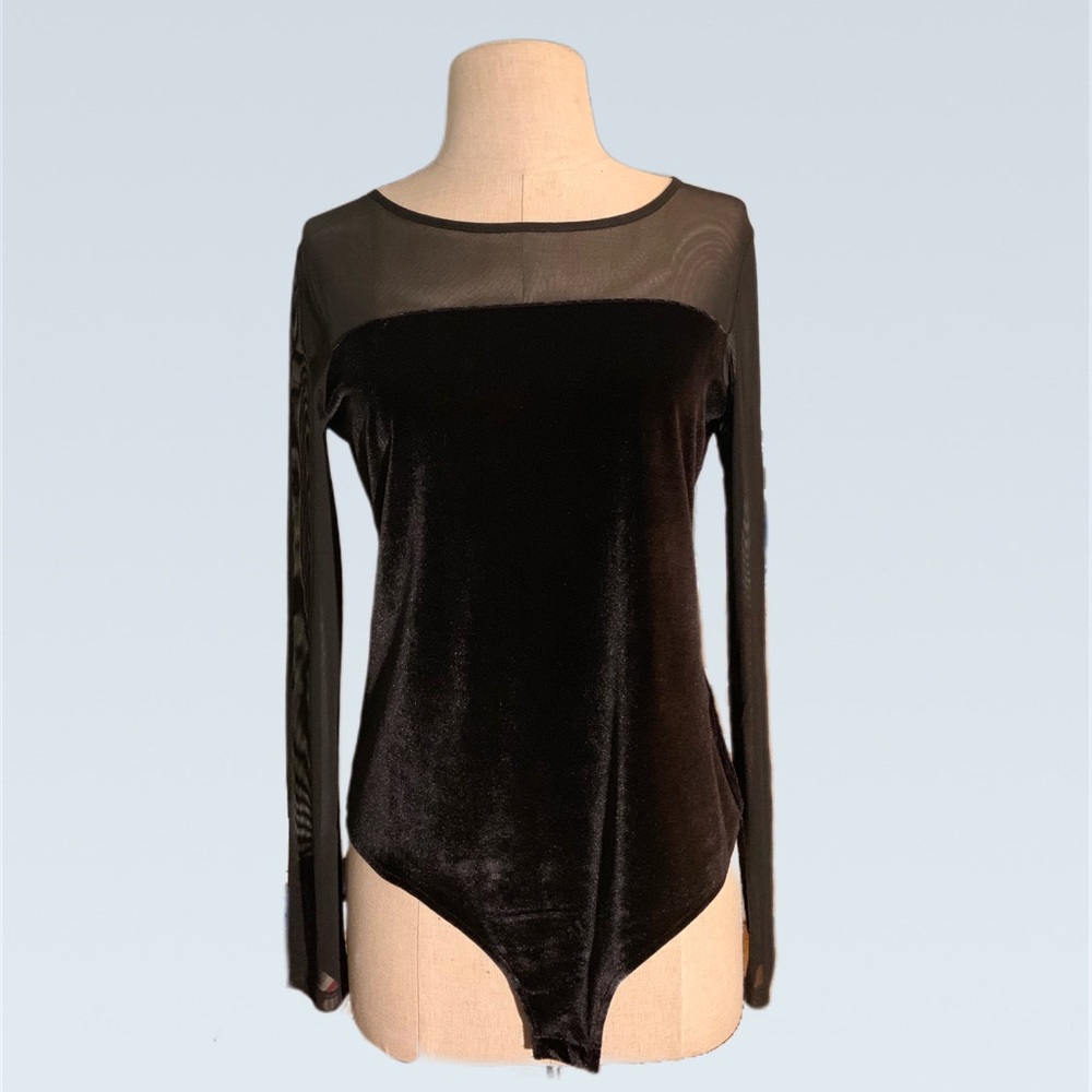 Velvet sheer bodysuit
